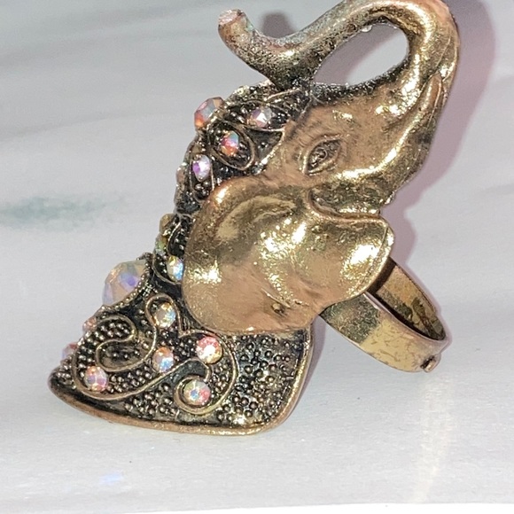 Show elephant sparkly expandable ring unisex - Picture 4 of 6